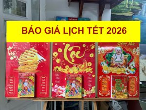 Cập nhật báo giá lịch tết treo tường năm 2026 mới nhất tại Công ty TNHH SX TM DV TOM. Nhiều mẫu lịch tết cao cấp, lịch laminate tráng gương sang trọng, phù hợp làm quà tặng doanh nghiệp và văn phòng với giá xưởng hấp dẫn