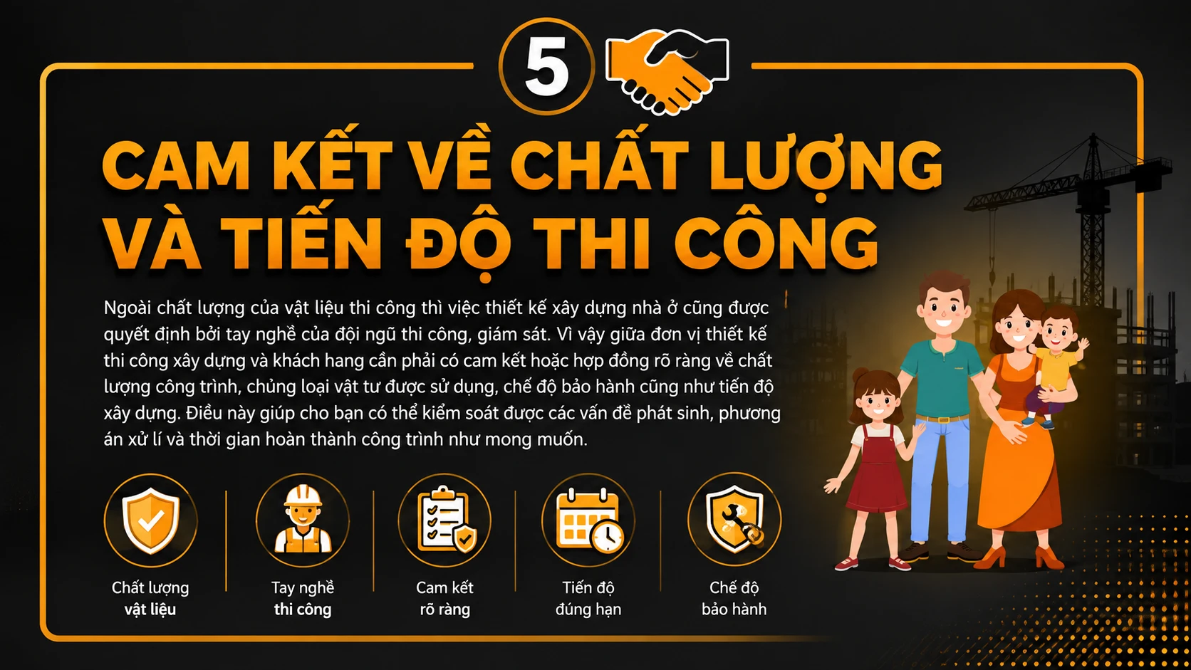 Cam kết về chất lượng và tiến độ - đơn vị thi công tranh gạch tranh kính TPHCM
