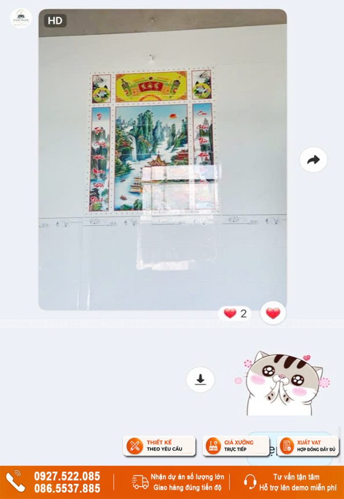 feedback khách hàng về tranh gạch UV cửu huyền thất tổ
