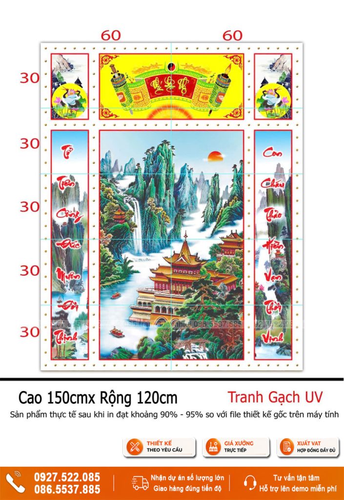 feedback khách hàng về tranh gạch UV cửu huyền thất tổ