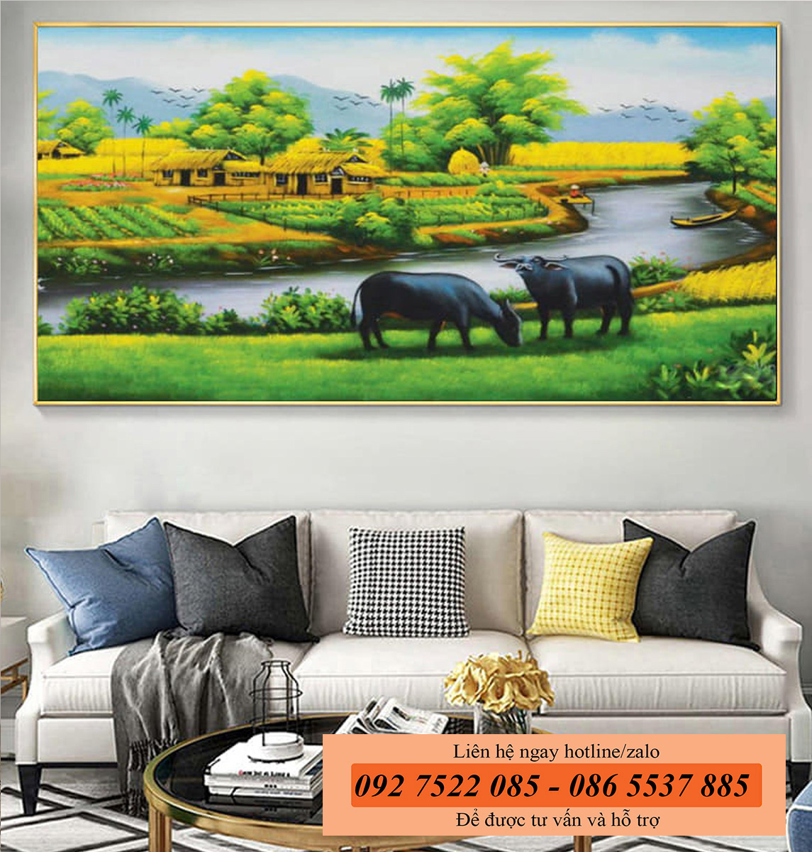 Tranh đồng quê - tranh phong thủy cho người Tuổi Mão