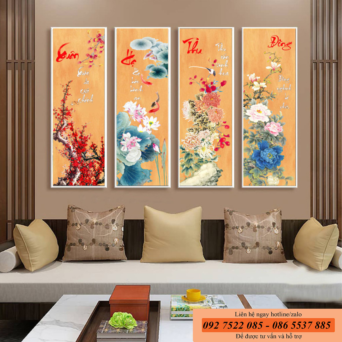 Tranh tứ quý - tranh phong thủy cho người tuổi mão