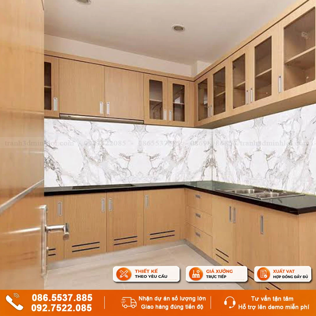 Kính ốp bếp hiện đại