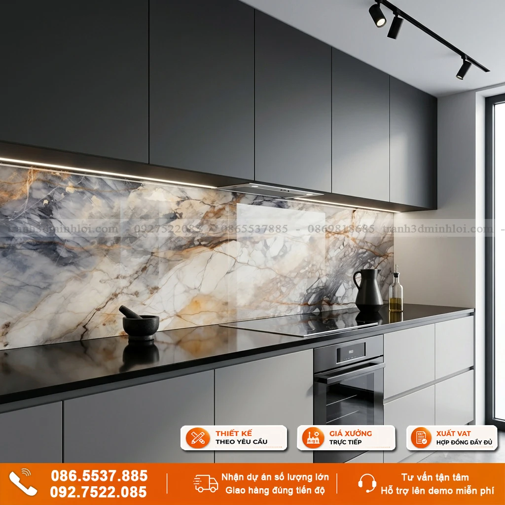 Kính ốp bếp mẫu galaxy ngân hà