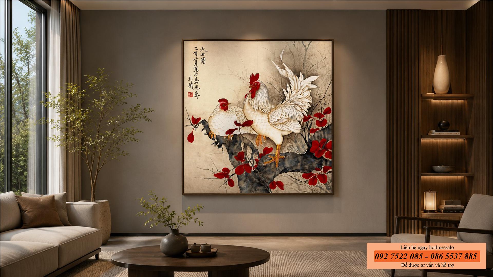 tranh con gà - tranh phong thủy cho người Tuổi Dậu
