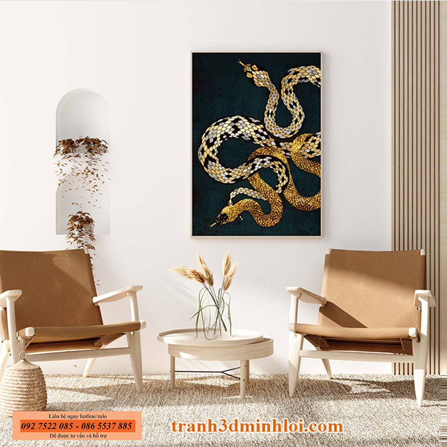 Tranh con rắn - tranh phong thủy cho người tuổi Thân