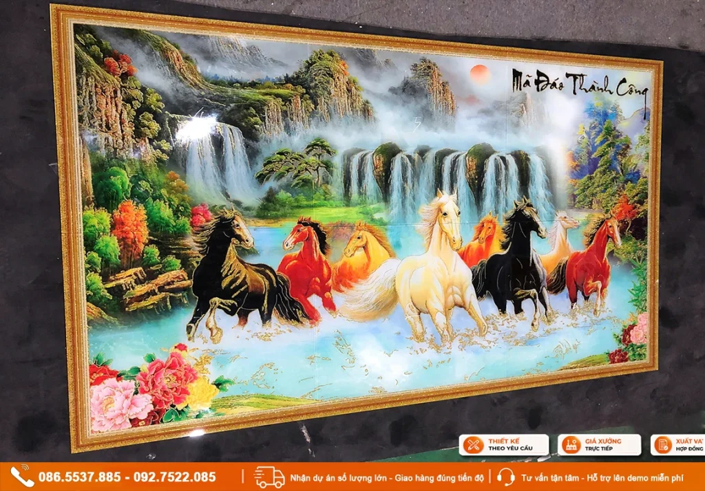 Tranh gạch 3D mẫu Mã Đáo Thành Công