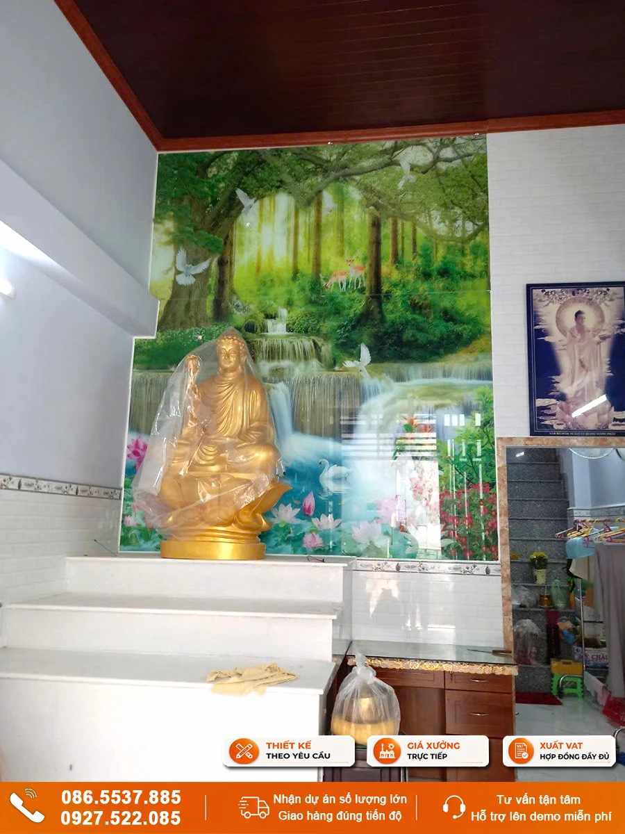 Tranh gạch sơn thuỷ hữu tình ốp tường giá xưởng