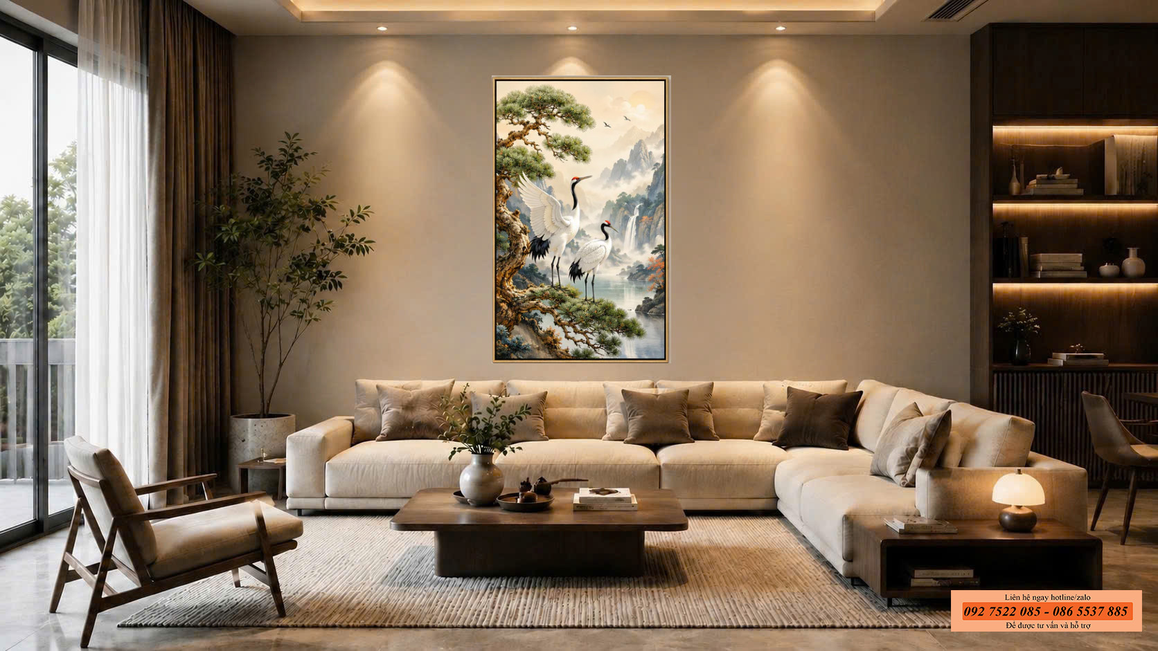Tranh tùng nghênh khách - tranh phong thủy cho người Tuổi Hợ