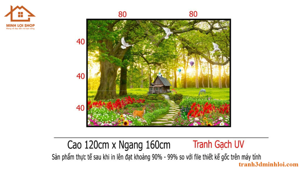 Tranh phong cảnh gạch 3d ốp tường