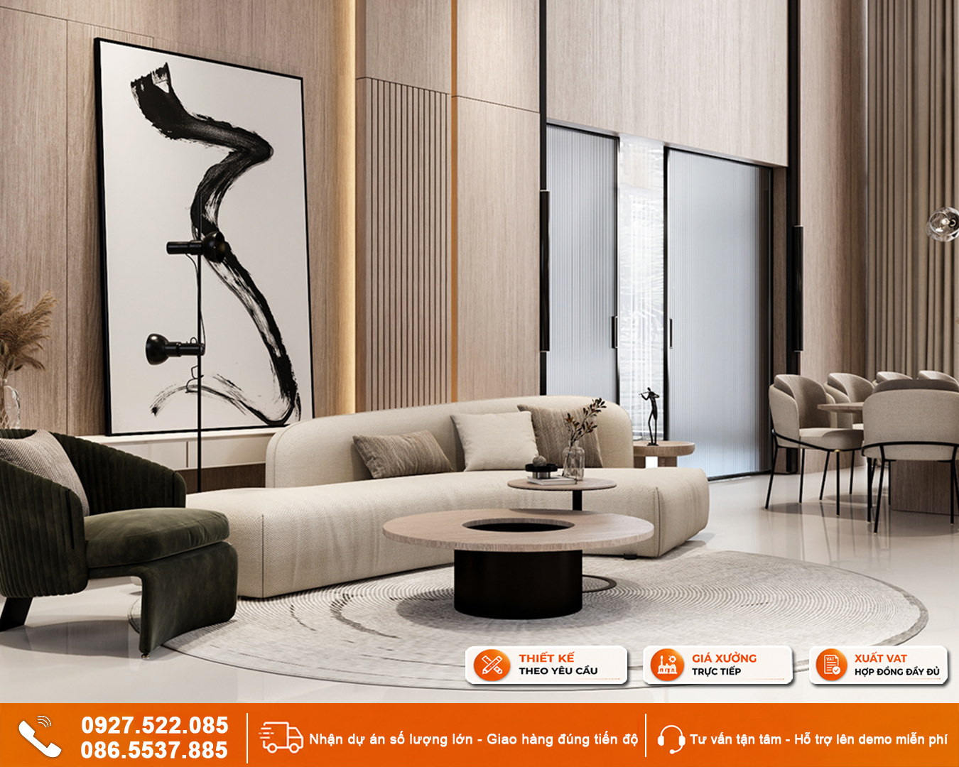 Tranh phòng khách căn hộ phong cách Minimalism