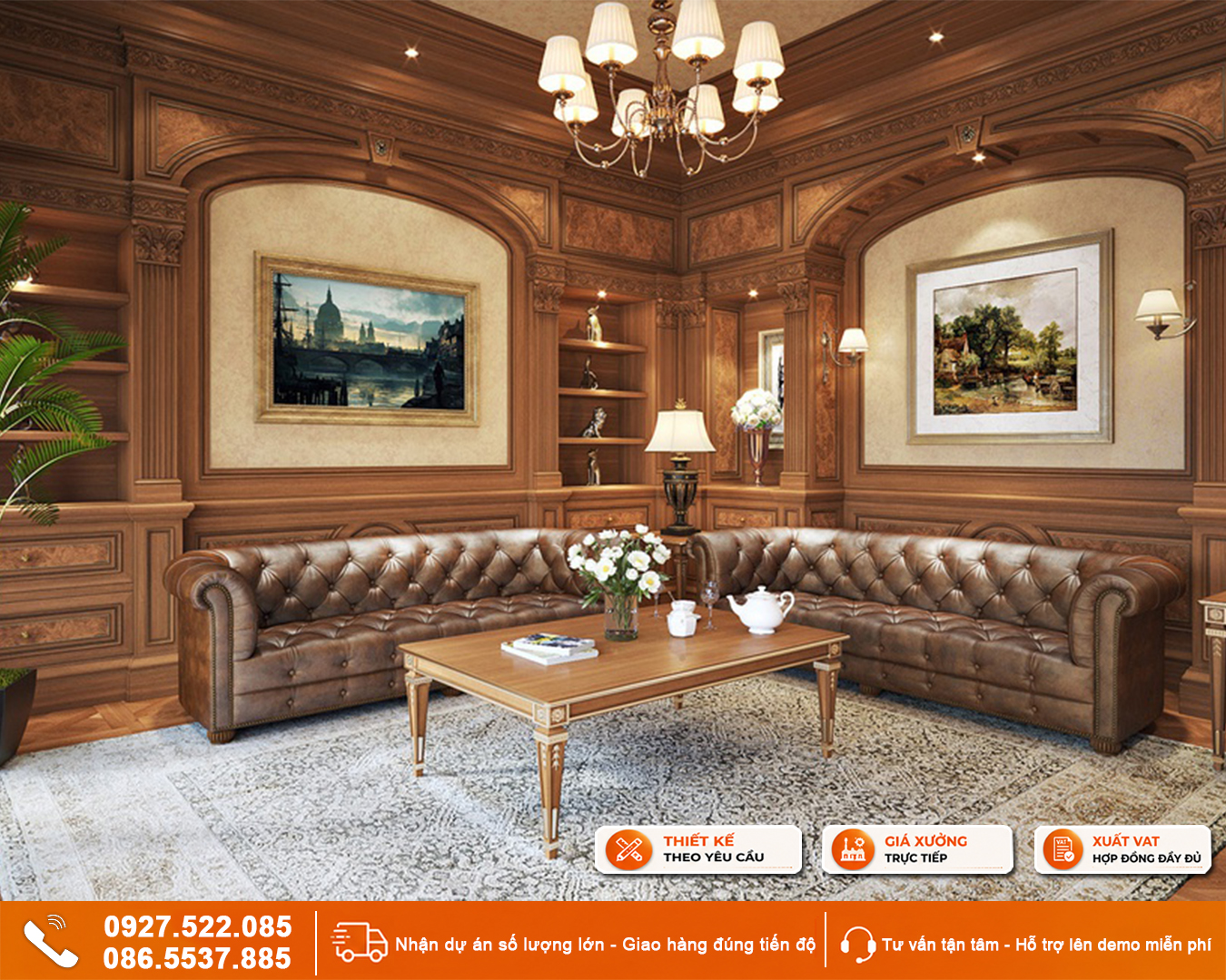 Tranh phòng khách chung cư căn hộ phong cách Tân Cổ Điển