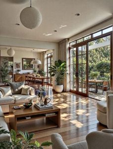 Phòng khách hiện đại cho người Mệnh Mộc