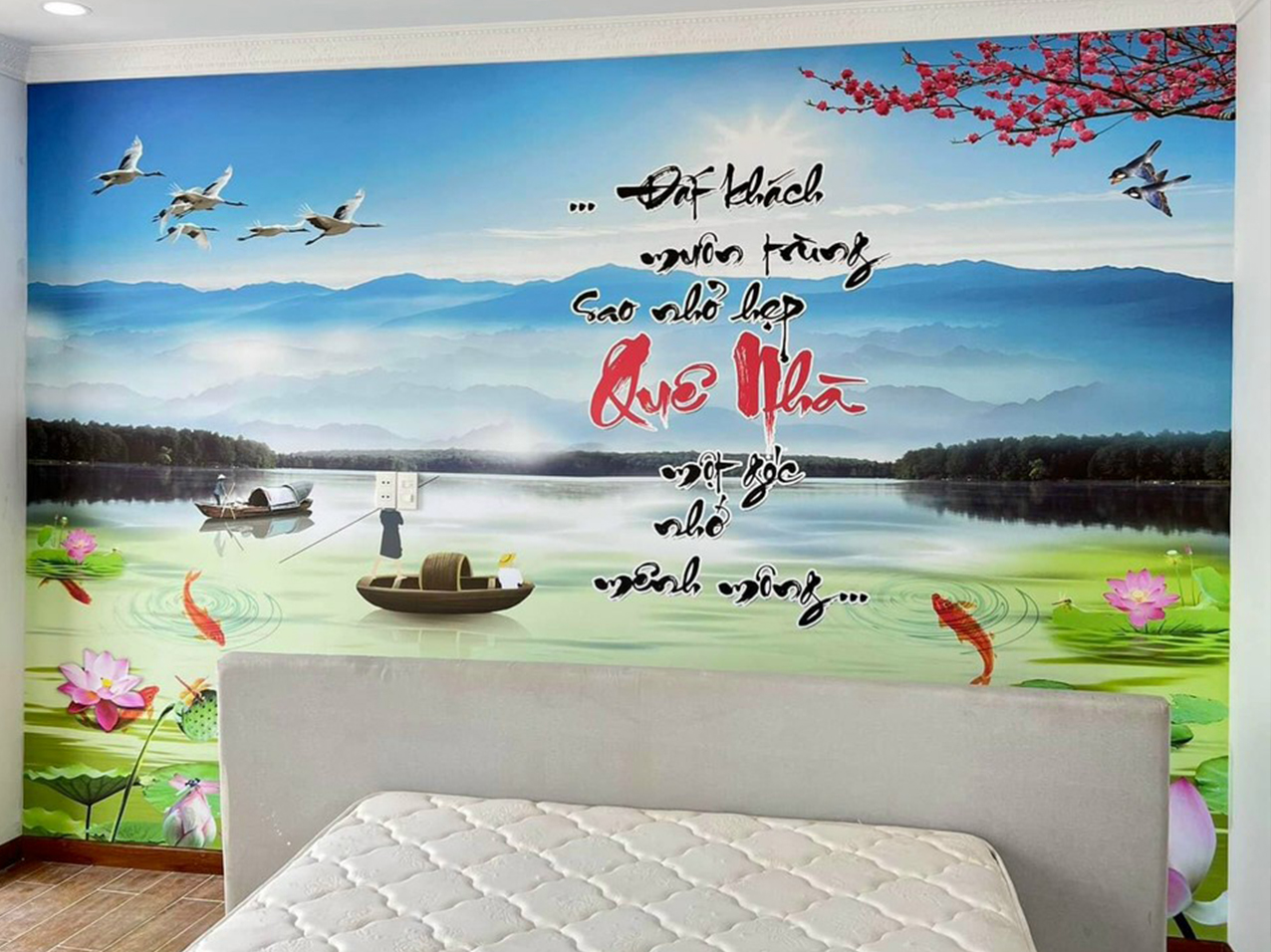 Dự án tranh dán tường vải lụa canvas giá xưởng