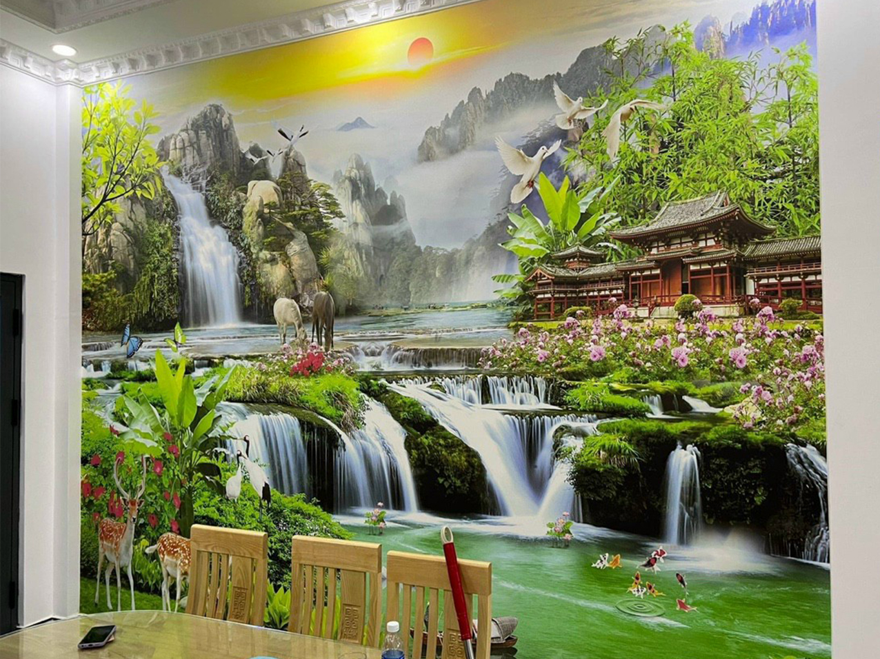 Dự án tranh dán tường vải lụa canvas giá xưởng