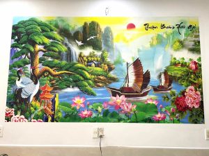 Dự án tranh dán tường vải lụa canvas mẫu thuận buồm xuôi gió - TRANH 3D MINH LỢI