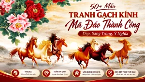 Tranh gạch kính mã đáo thành công
