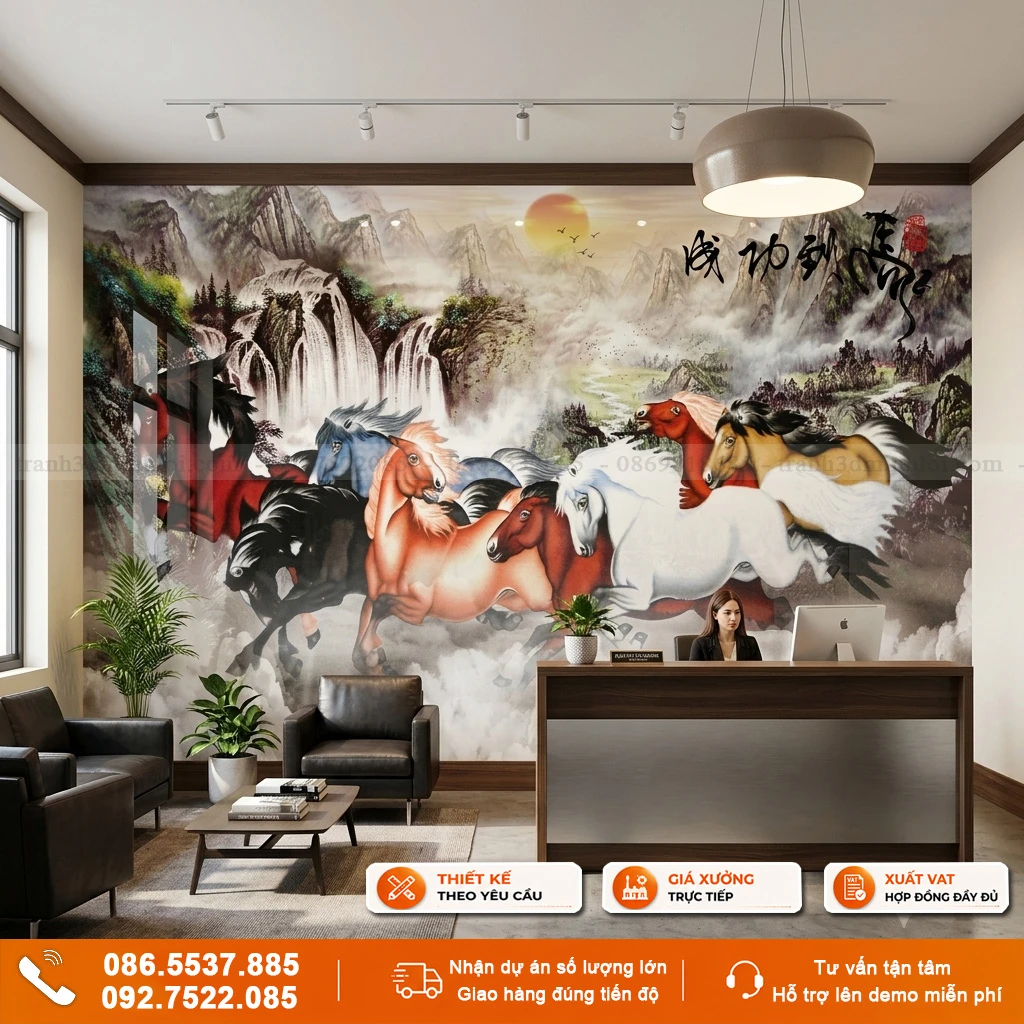Tranh gạch 3D mã đáo thành công