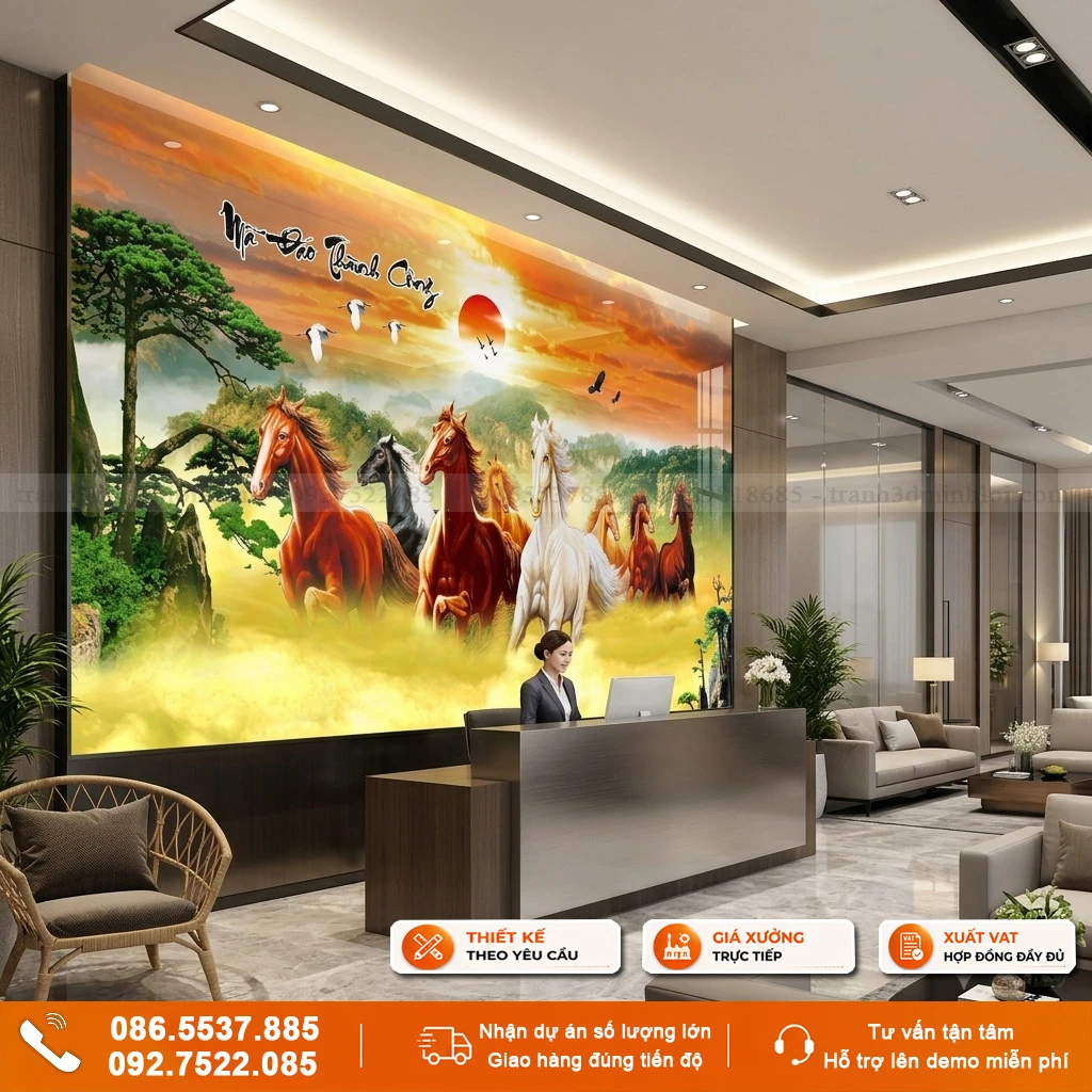 Tranh gạch 3D mã đáo thành công