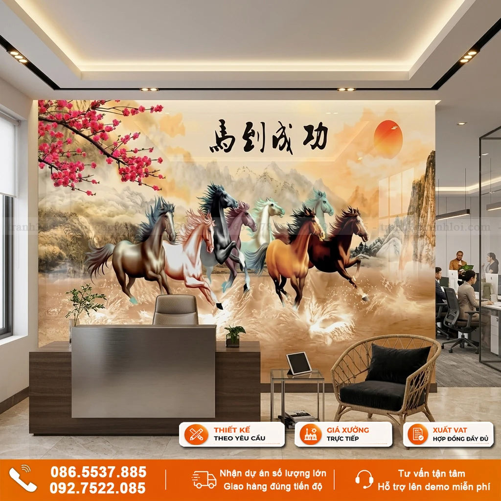 Tranh gạch 3D mã đáo thành công
