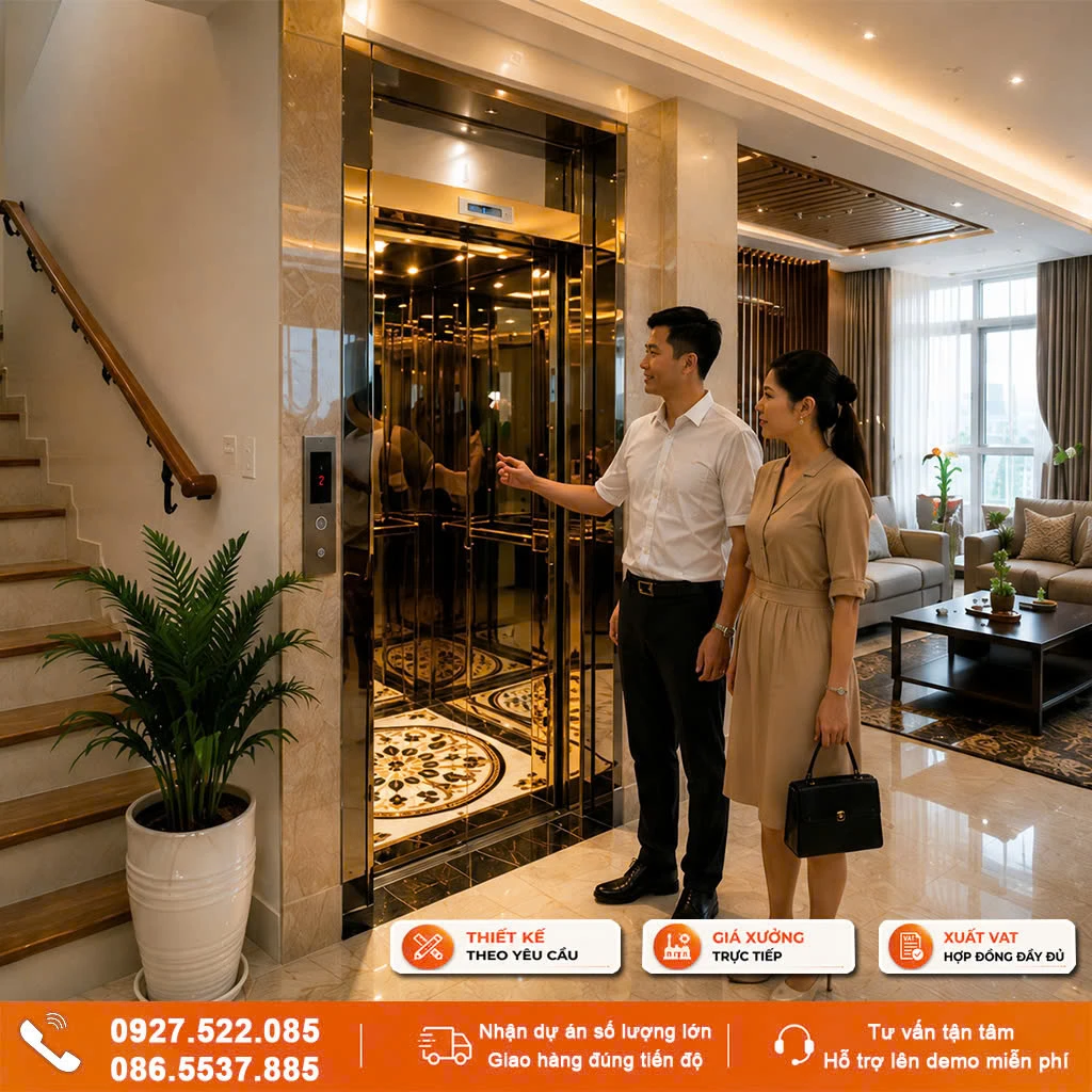 Kính ốp sàn thang máy