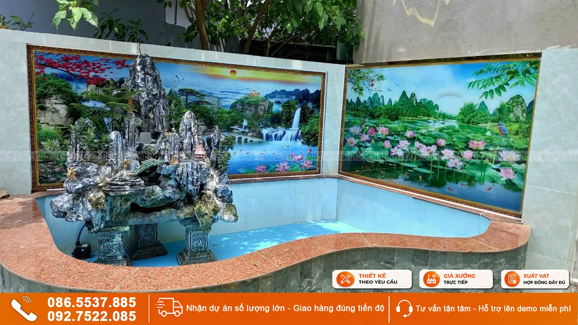tranh gạch 3D ốp tường ngoài trời