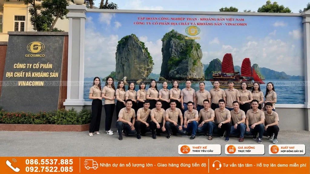 tranh gạch 3d ốp tường ngoài trời tường rào công ty mẫu phong cảnh Vịnh Hạ Long