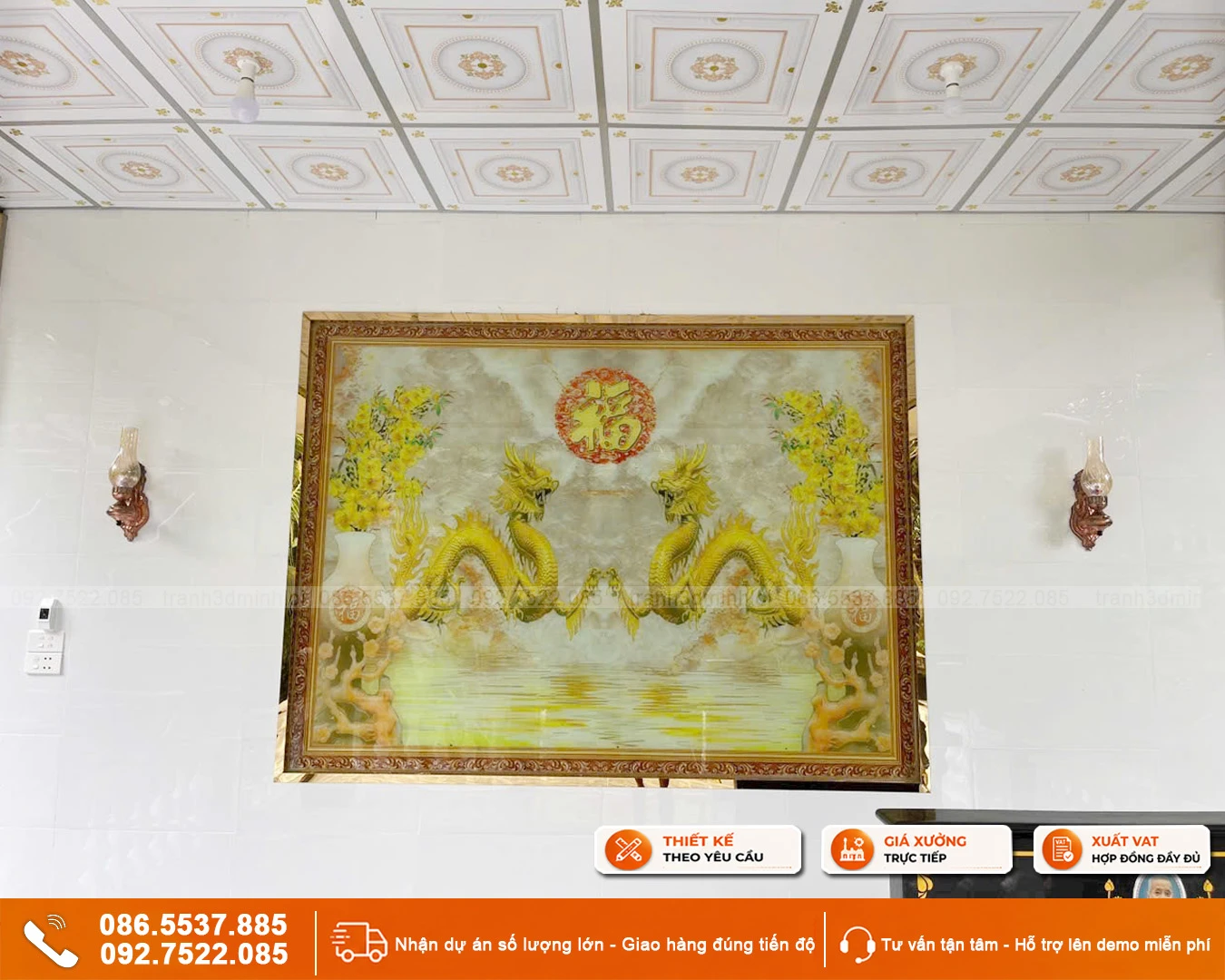Tranh gạch 3d ốp tường ngoài trời nhà mồ