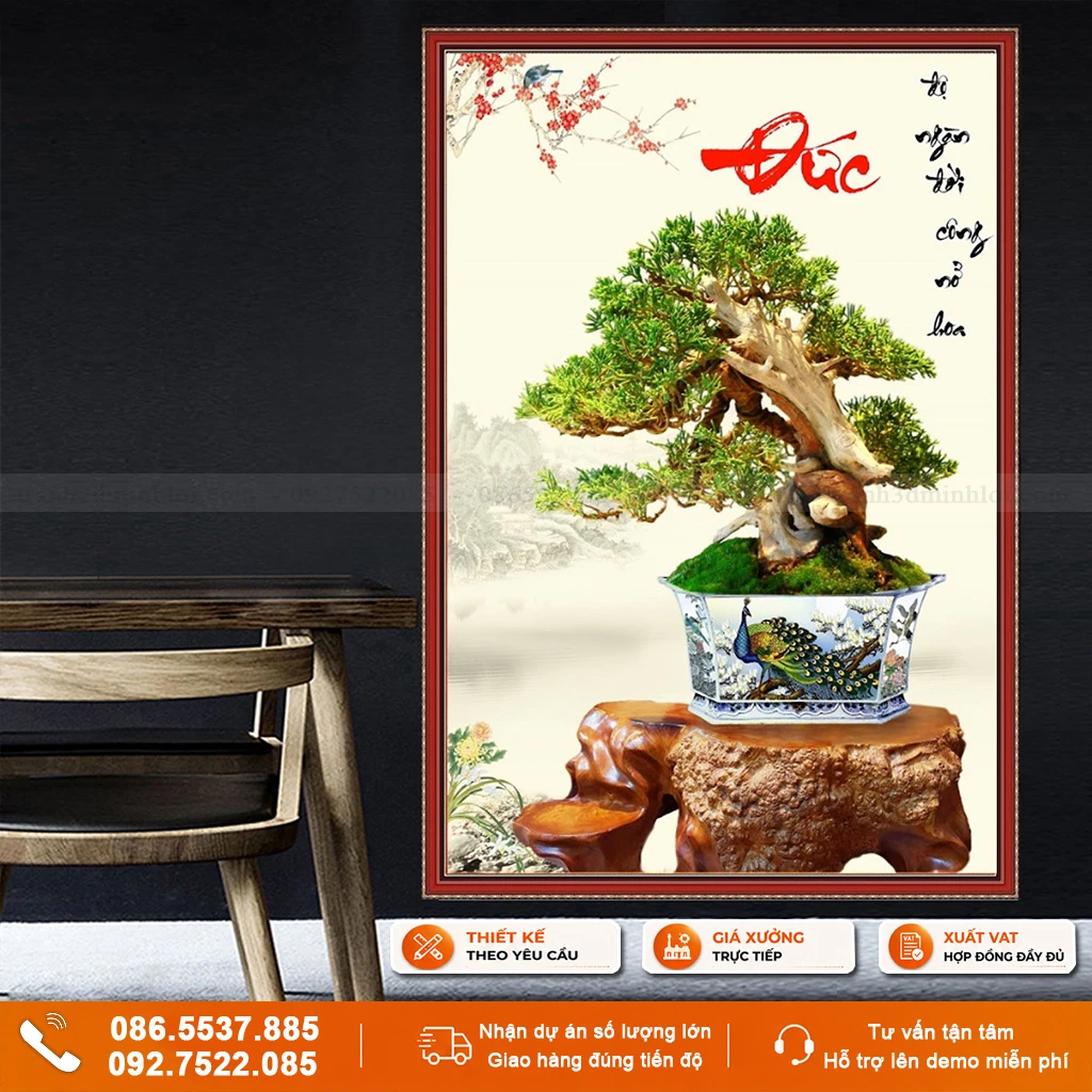 Tranh gạch 3D bonsai ốp tường