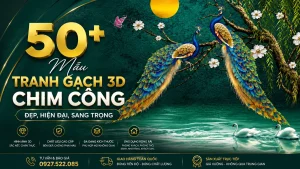 Tranh gạch 3d mẫu chim công