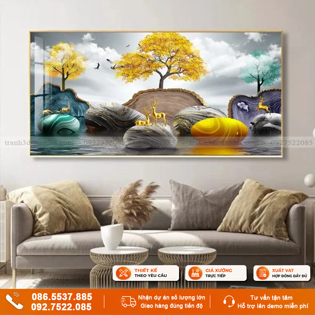 Tranh hươu nai tài lộc