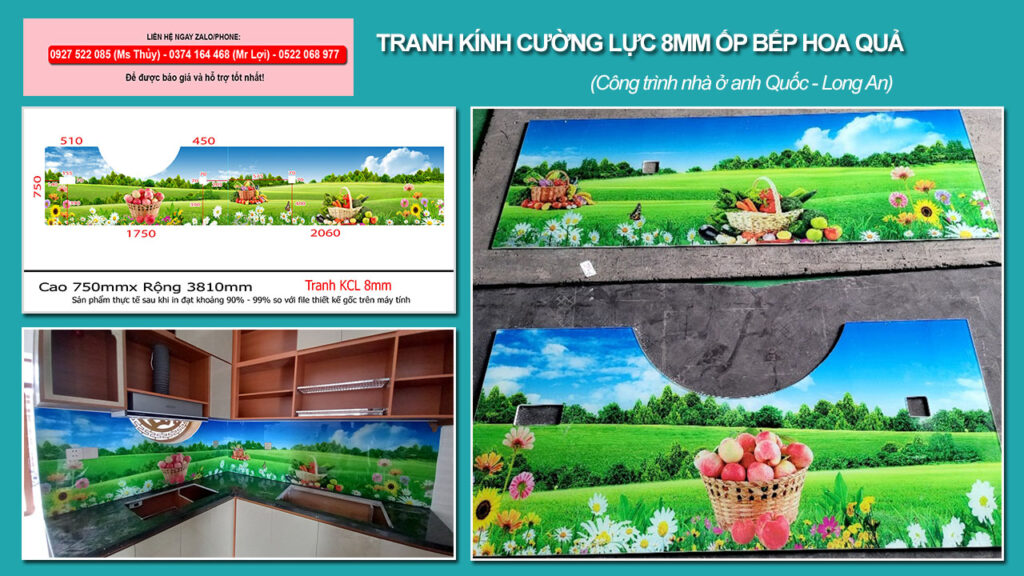 Tranh kính cường lực ốp bếp hiện đại