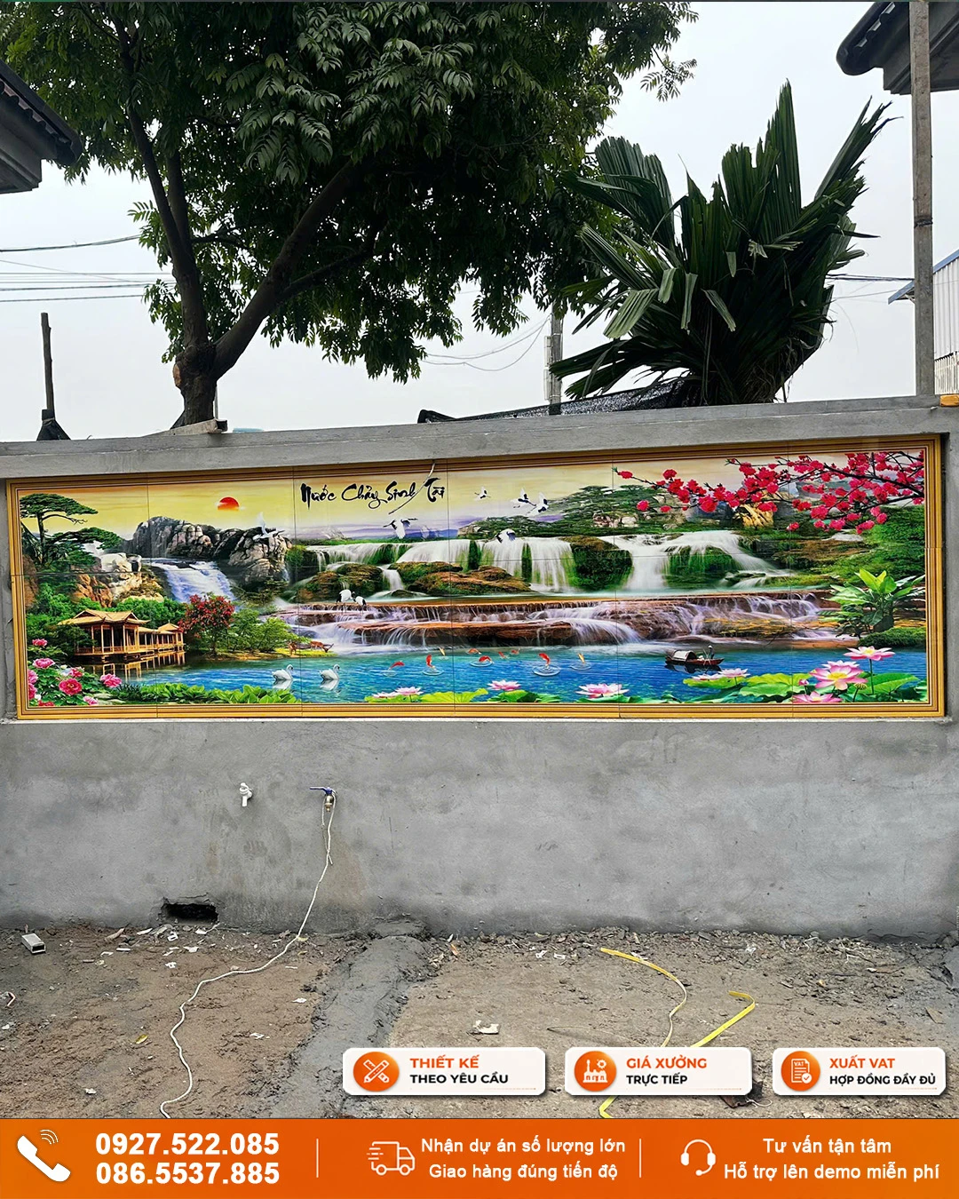 Tranh gạch UV ốp tường rào