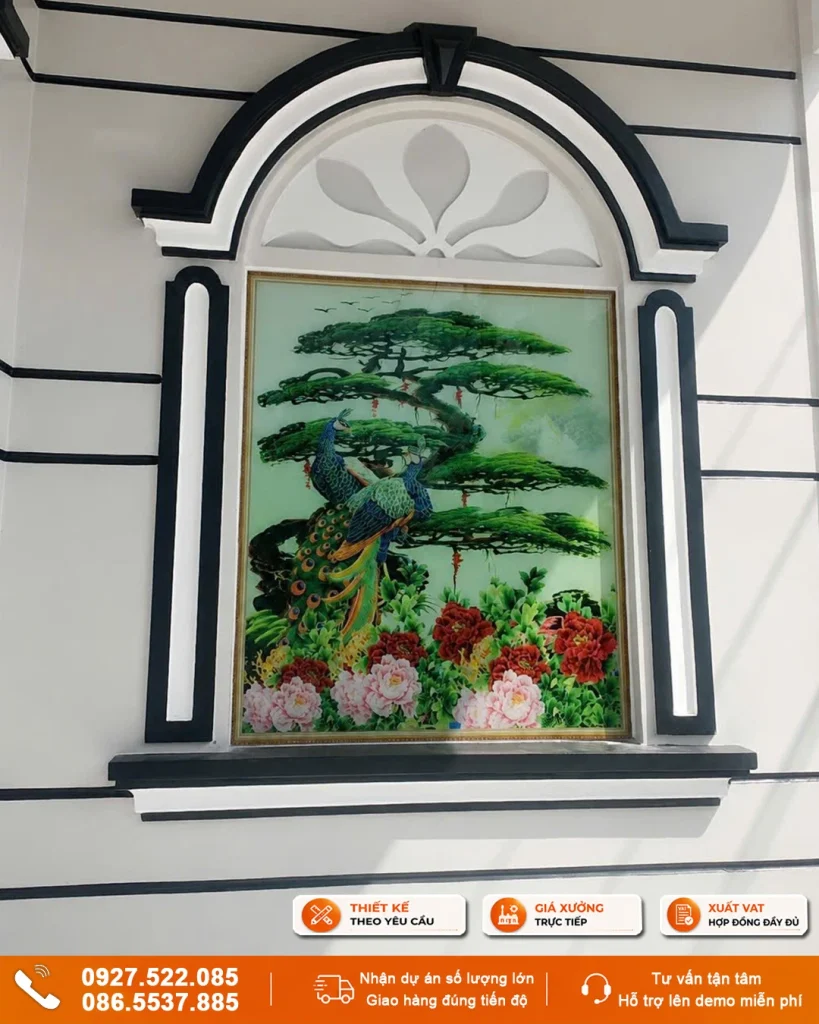 Tranh kính cường lực ốp tường hàng ba