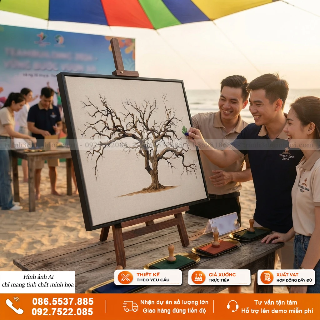 Tranh in dấu vân tay khổ ngang