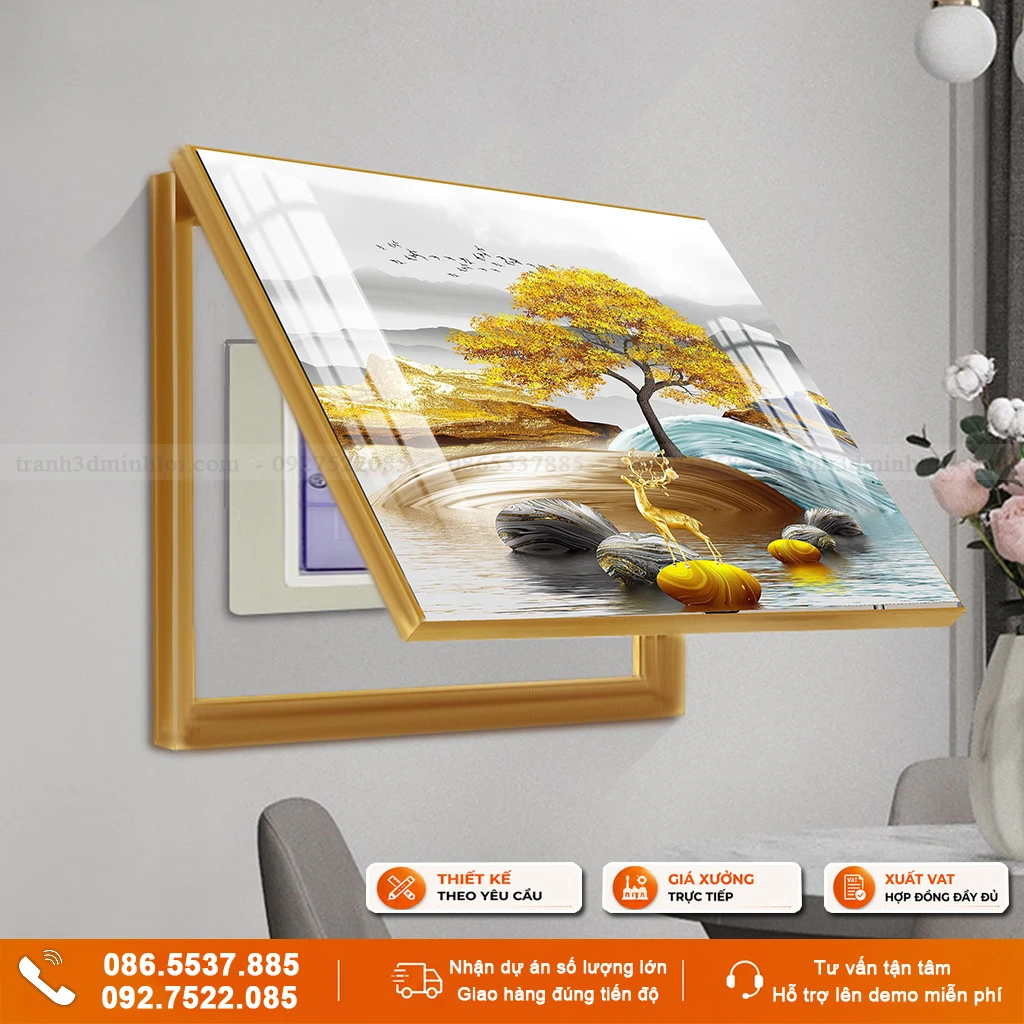 Tranh che ổ điện phong cảnh