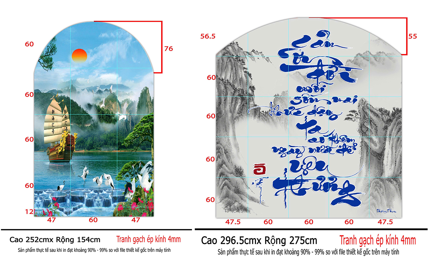 Tranh gạch kính giá xưởng