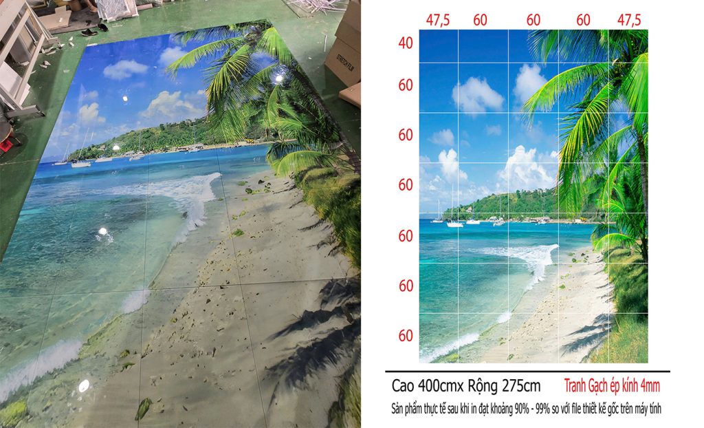 Tranh gạch 3D ốp tường phong cảnh biển đại dương