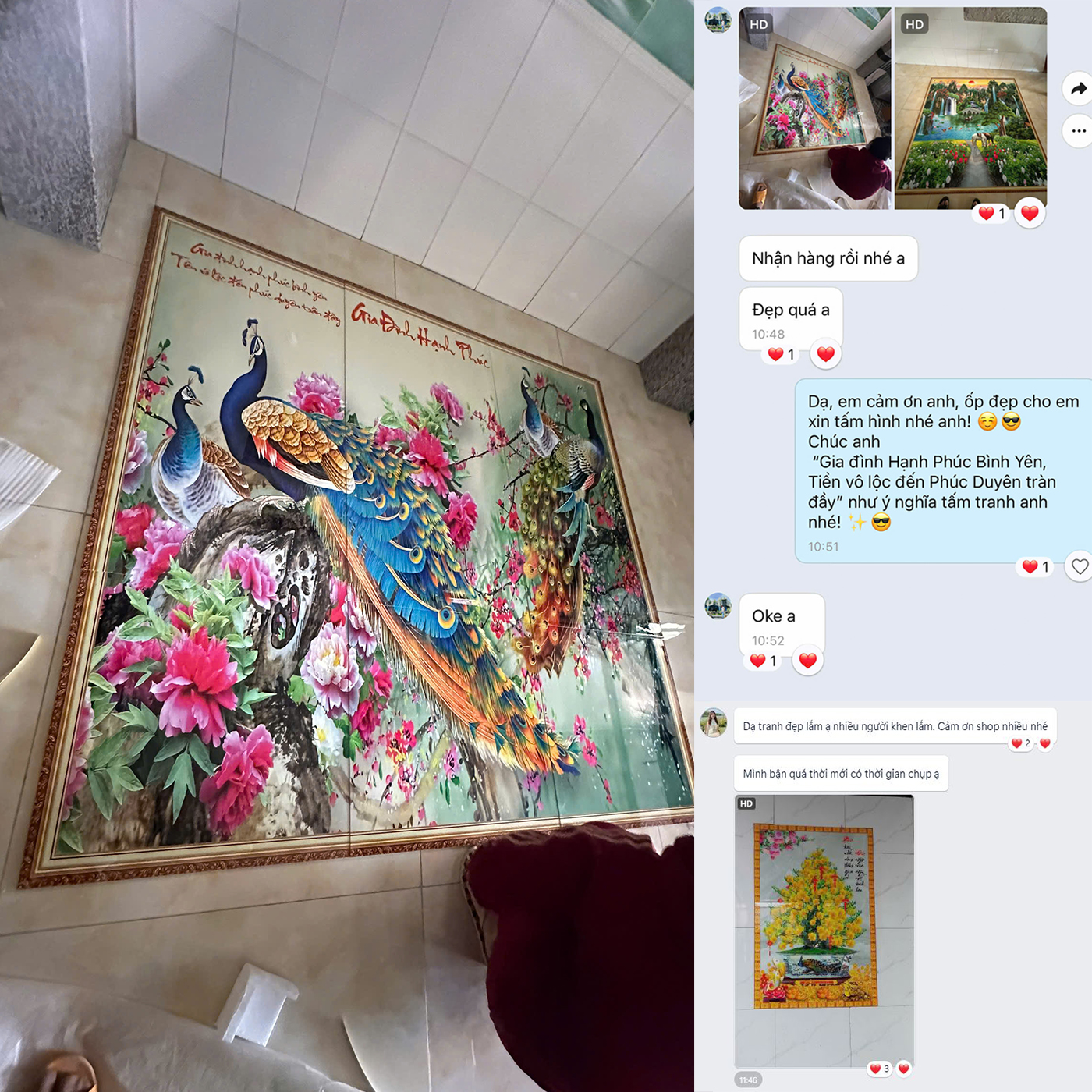 Tranh gạch kính giá xưởng