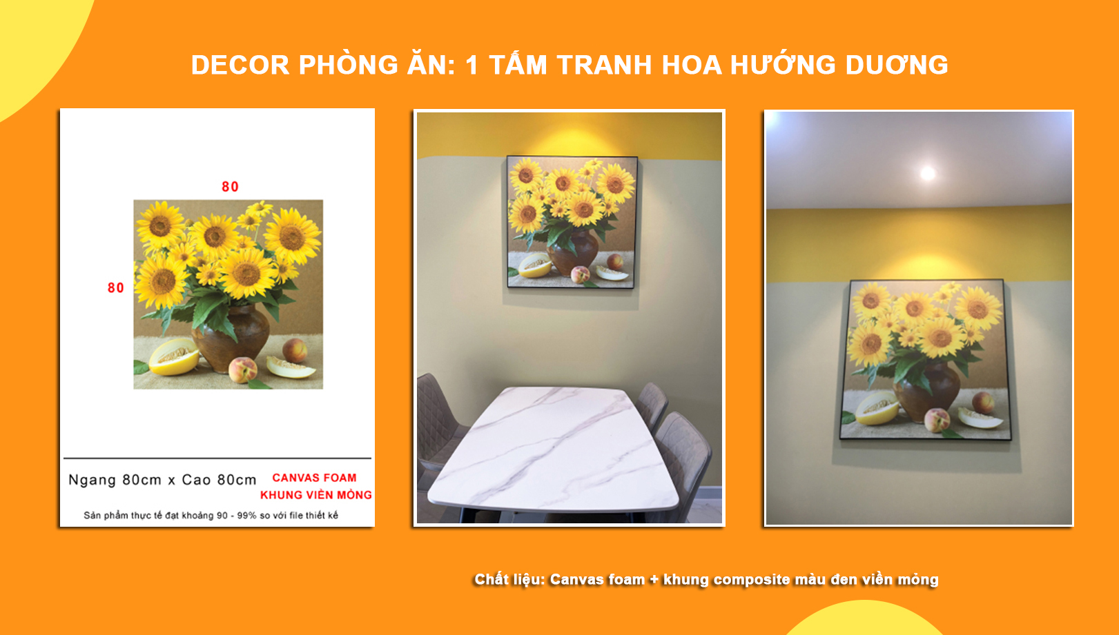 Tranh treo tường mẫu hoa hướng dương