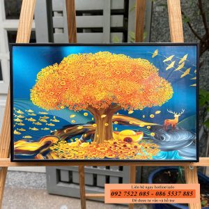 Tranh che ổ điện mẫu cây kim tiền