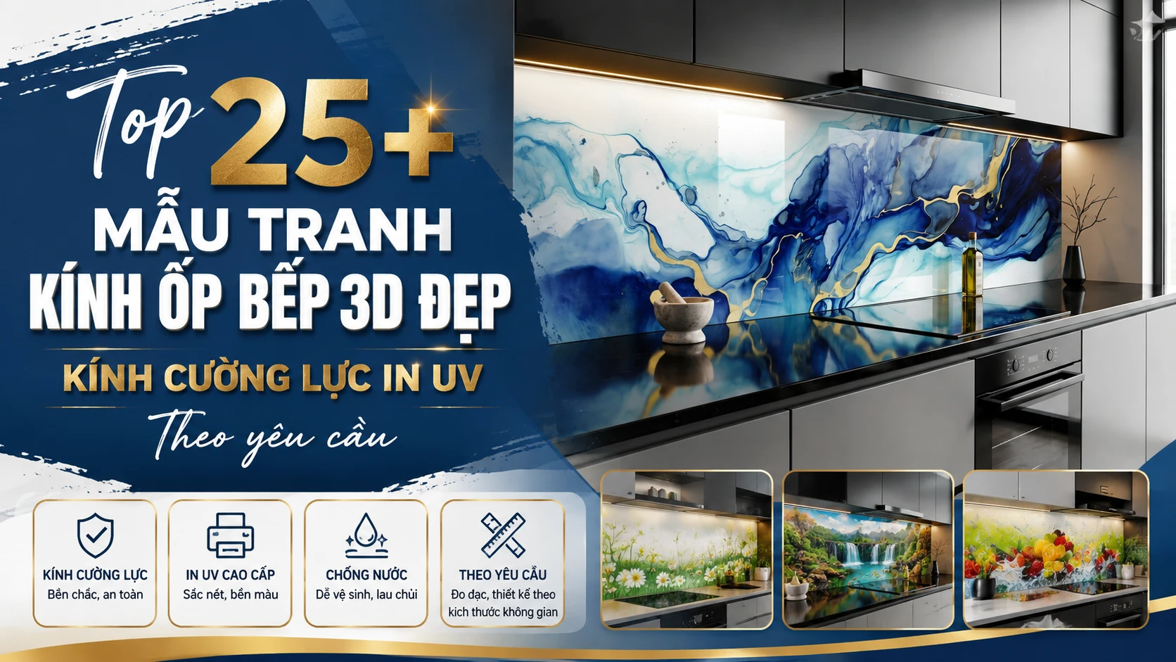 Tranh kính ốp bếp