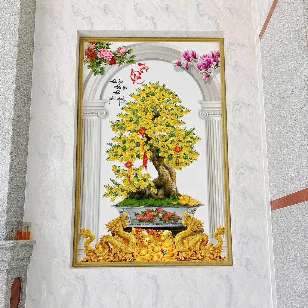 Tranh cây mai vàng tài lộc giá xưởng