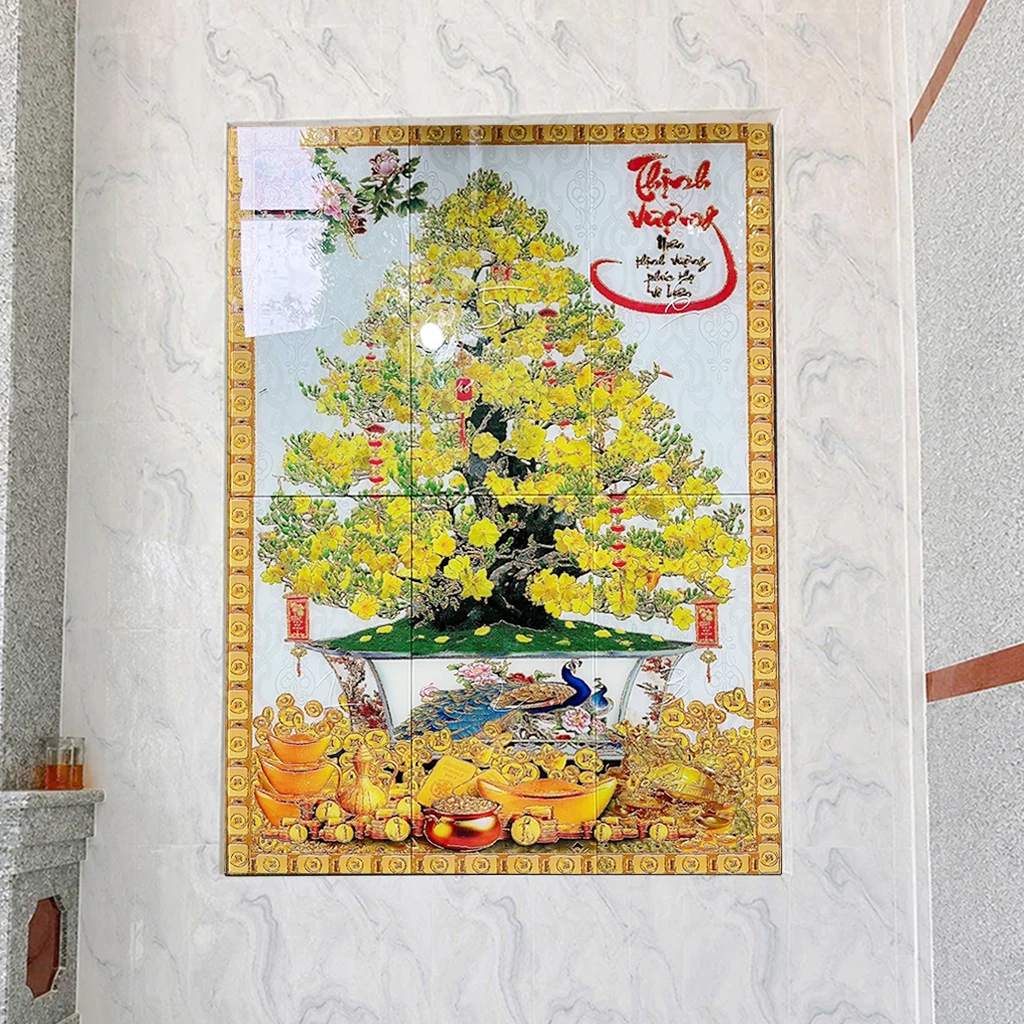 Tranh cây mai mẫu thịnh vượng