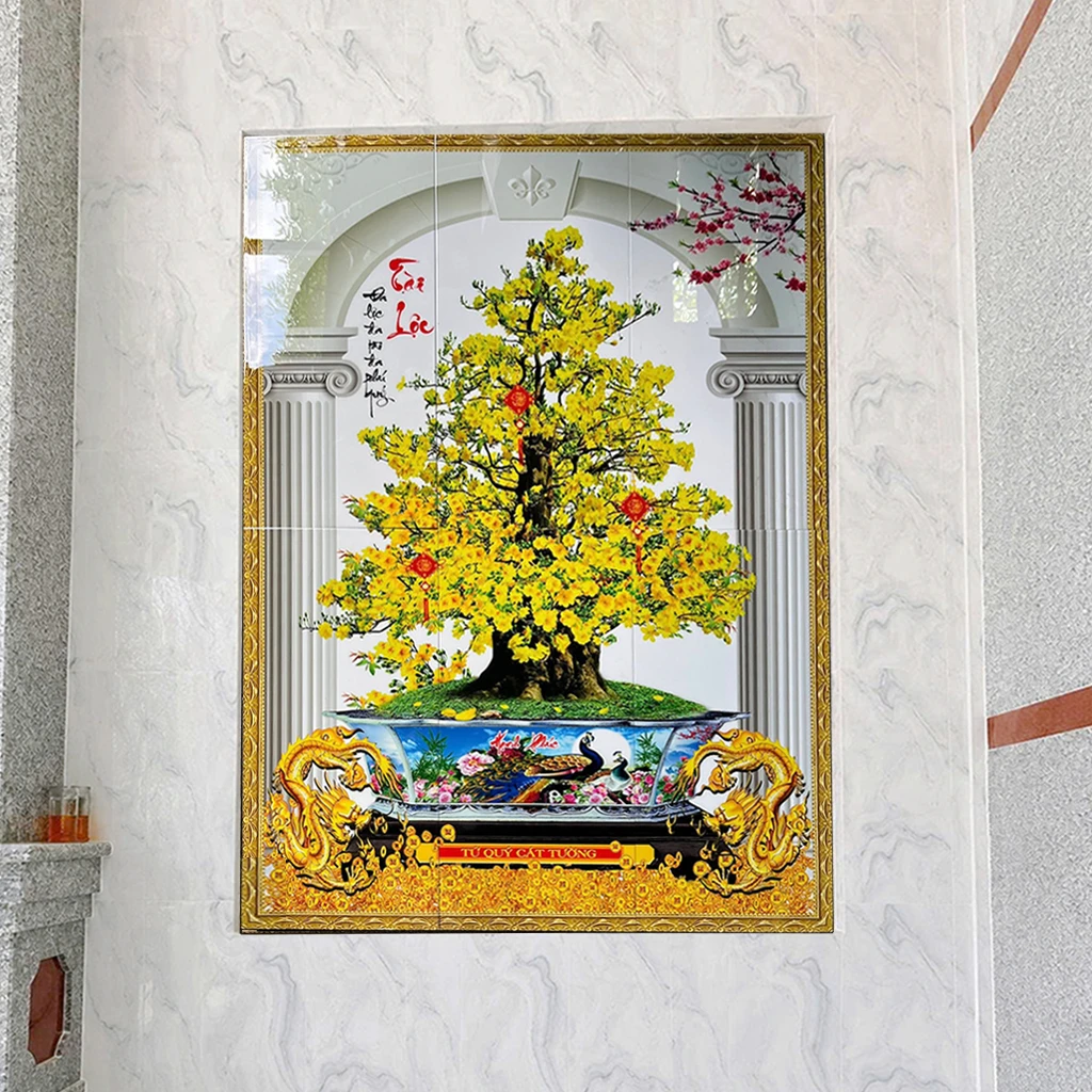 Tranh cây mai vàng tài lộc