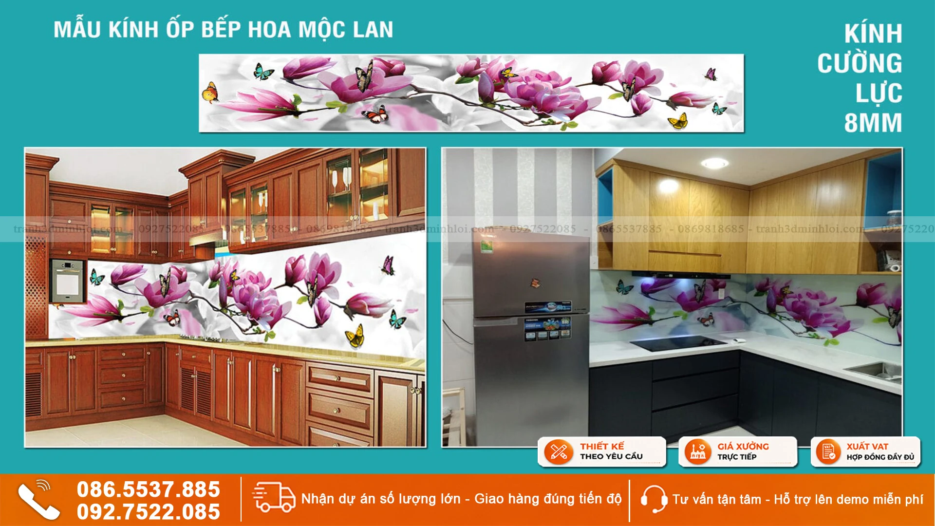 tranh kính ốp bếp