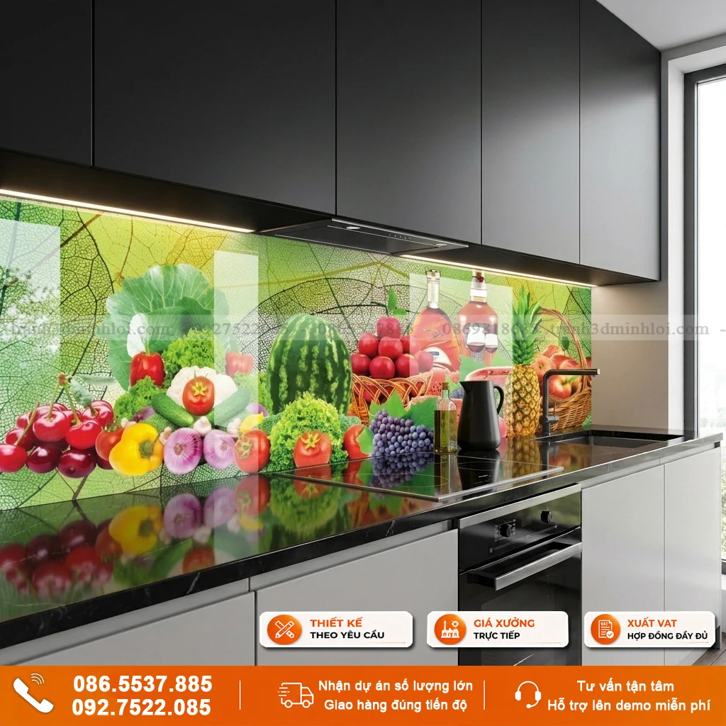 Tranh kính ốp bếp
