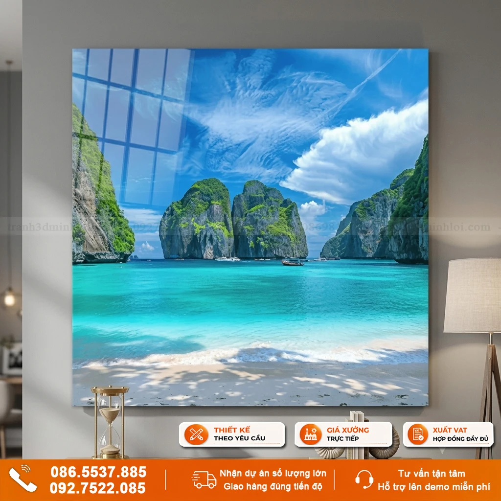 Tranh gạch kính phong cảnh biển