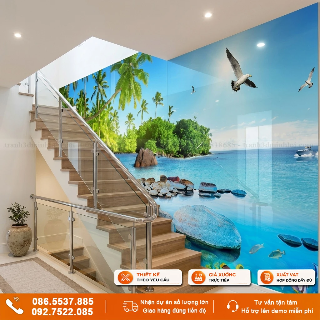 Tranh gạch kính phong cảnh biển