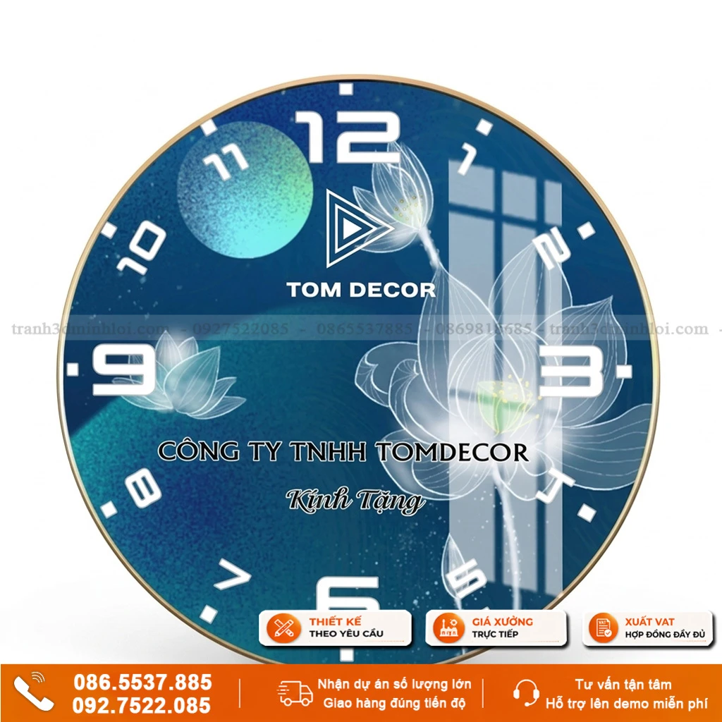 Đồng hồ tròn in logo